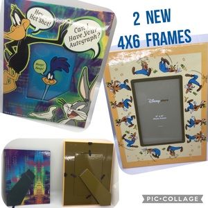 2 Disney Photo Frames - Daffy/Bugs Bunny & Goofy NWOT